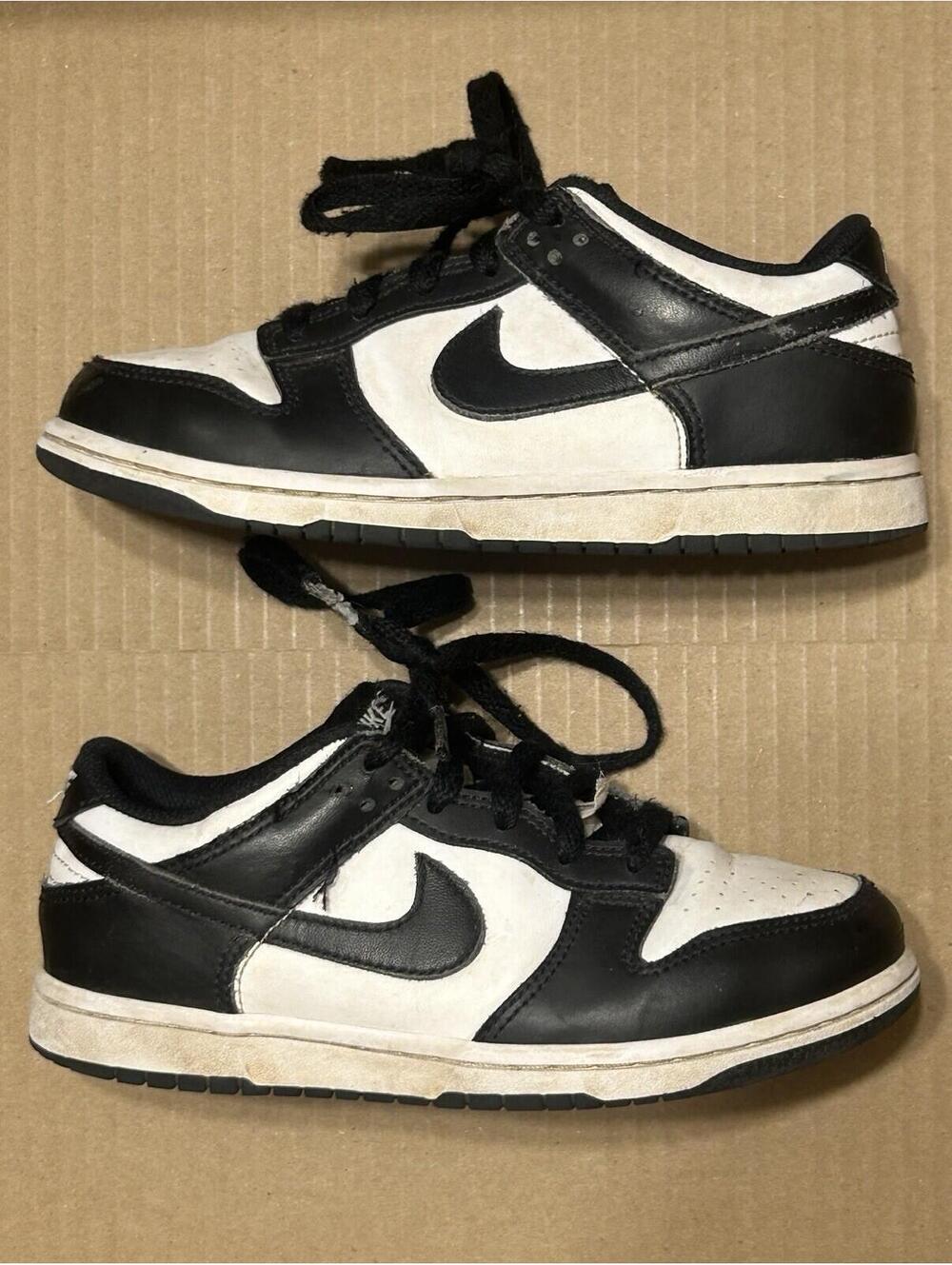 Nike Dunk Low Shoes Size 2Y Black White Panda Dunks Sneaker